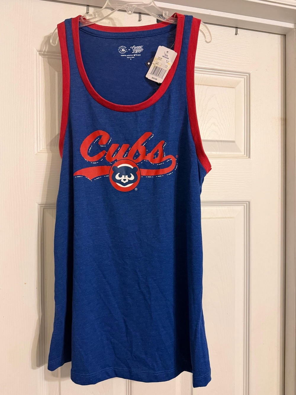 Chicago Cubs Blue & Red Tank Top. Size:M.